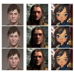 Faces from Monster Hunter, Skyrim, and Blade and Soul